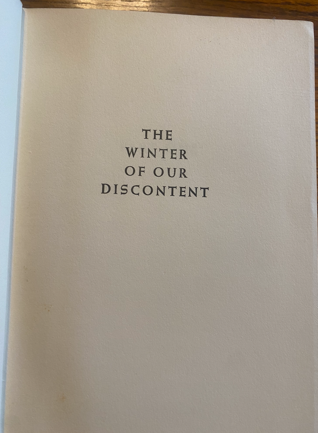The Winter of Our Discontent - John Steinbeck (First Edition)