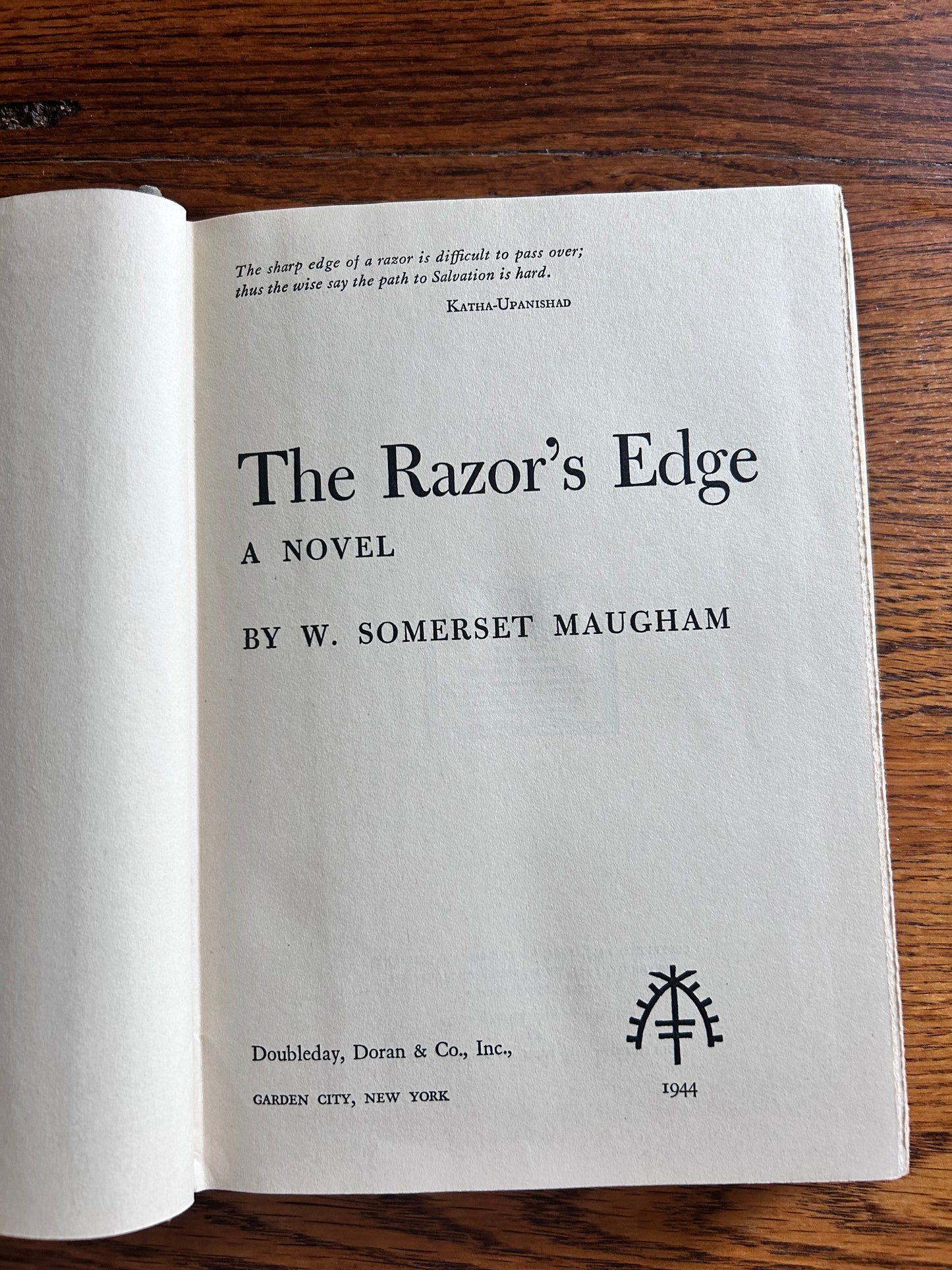 The Razor’s Edge by W. Somerset Maugham - (1944 first edition - book club Ed.)