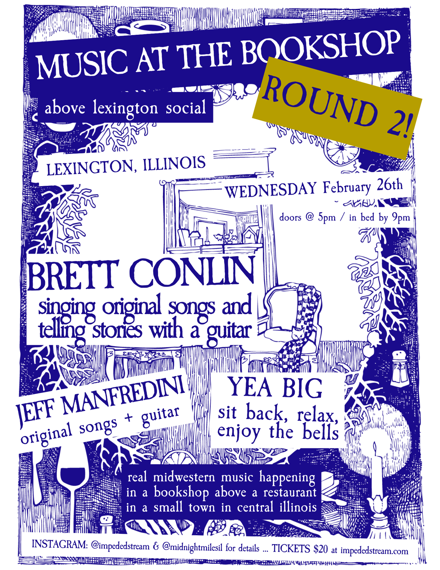 Music At The Bookshop: Brett Conlin, Jeff Manfredini, & Yea Big (Feb 2025)